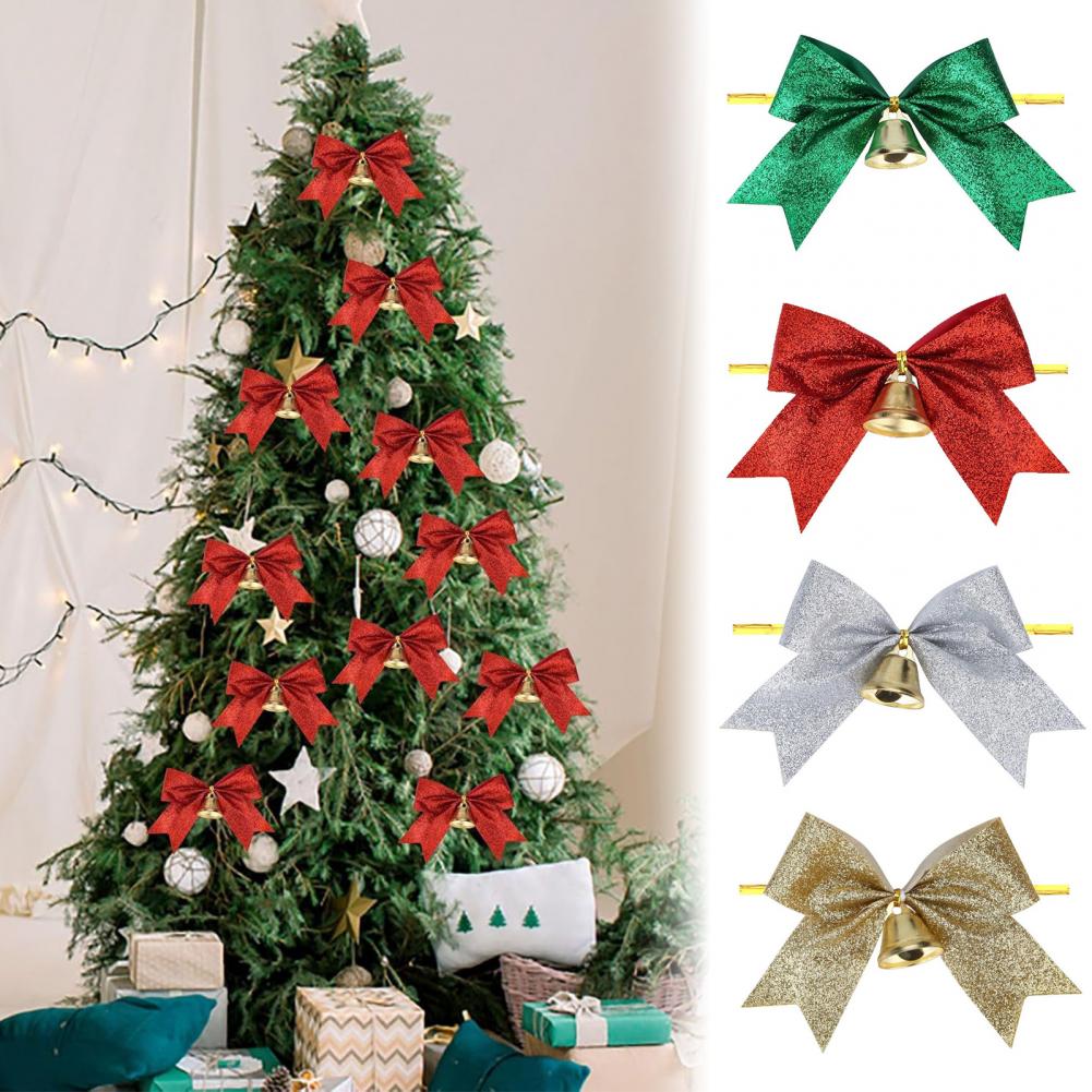 Bow Tie Pre Tied - 2 Pcs Christmas Bows with Bell