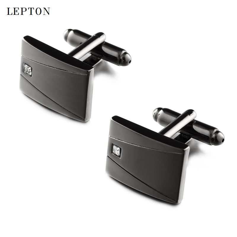 Tie Bar Set Gift - Classic Black Cufflinks & Tie Clips