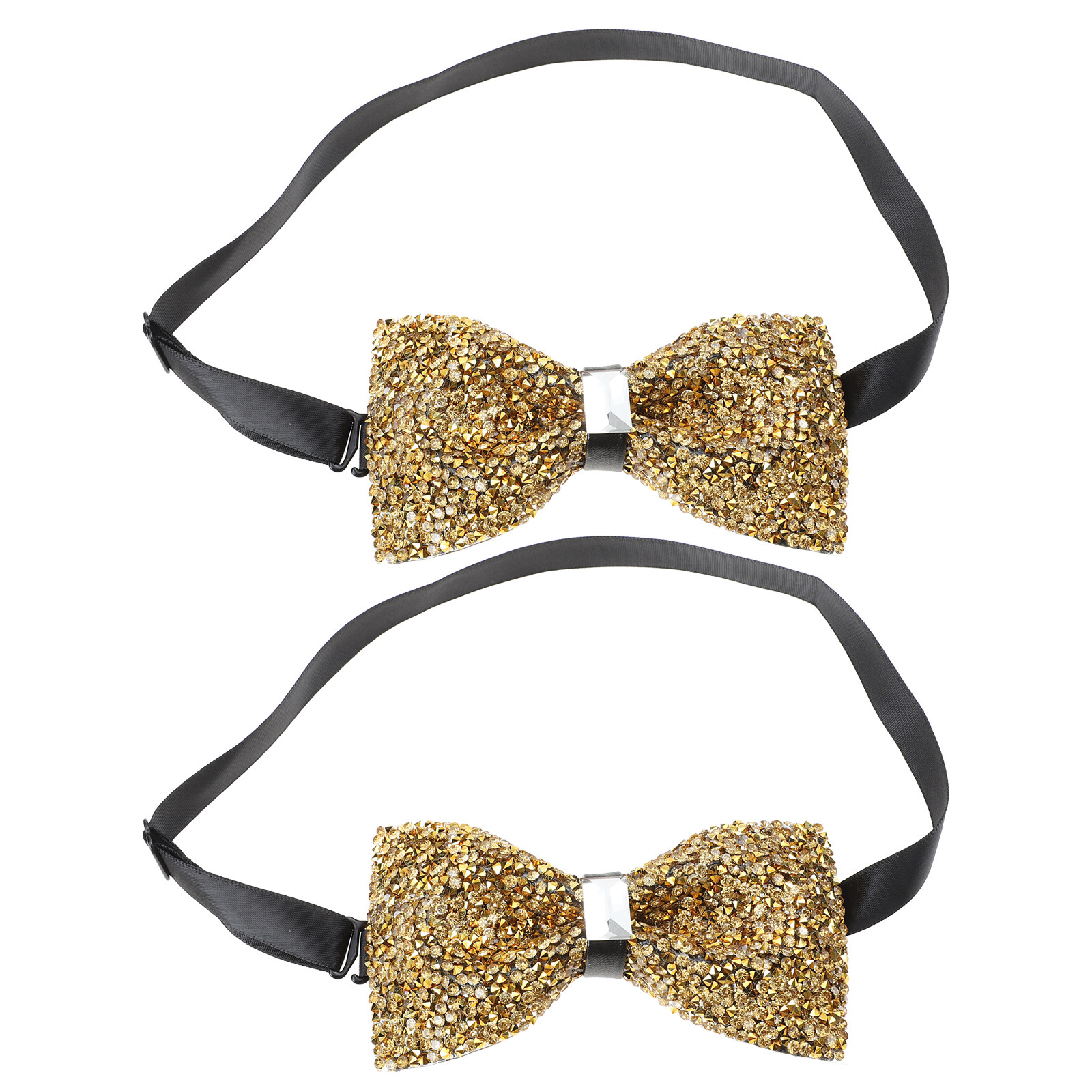 Bow Tie Pre Tied - 2Pcs Rhinestone Bow Ties Elegant Diamond-Studded