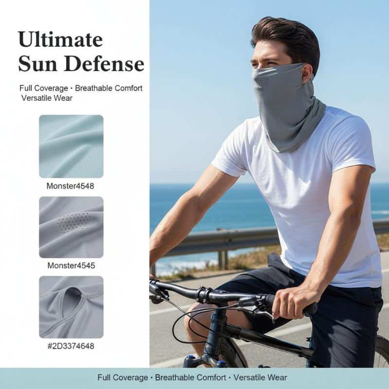 Silk Neck Scarf - Ice Silk Face Cover UV Protection