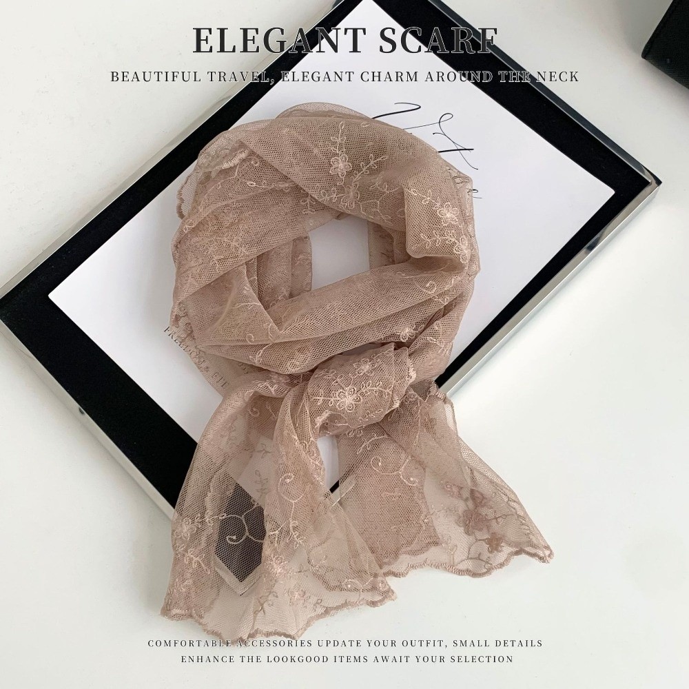 Fashion Long Lace Scarf Breath - Ascot Neck Scarf recension och pris