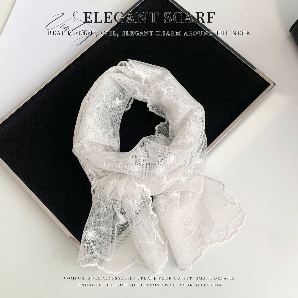 Fashion Long Lace Scarf Breath - Ascot Neck Scarf recension och pris