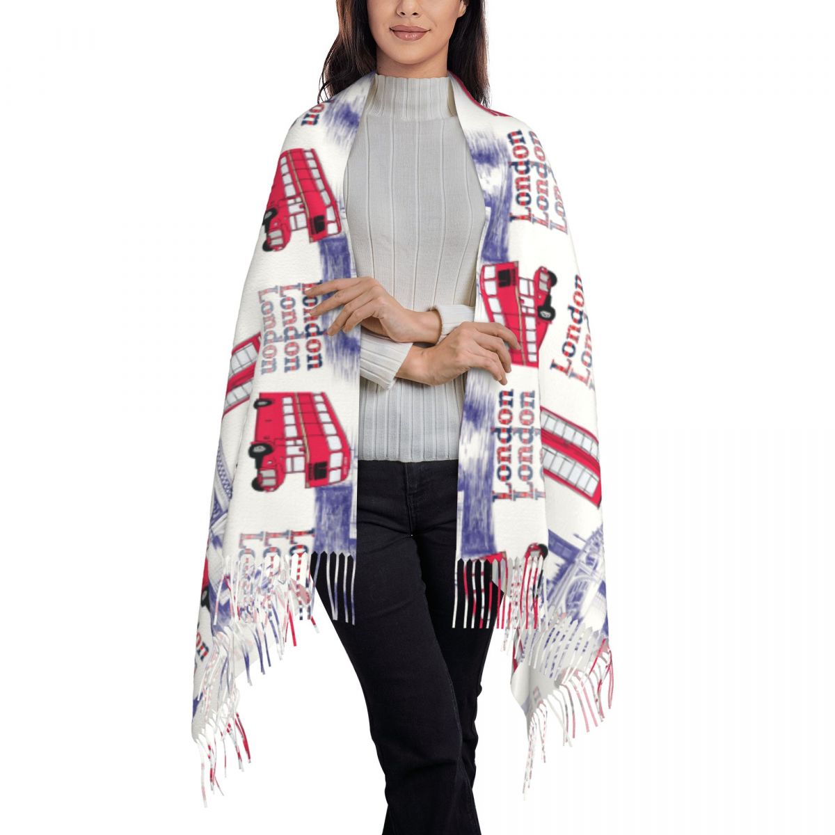 London England Scenes Shawls W - Pashmina Wrap Large recension och pris