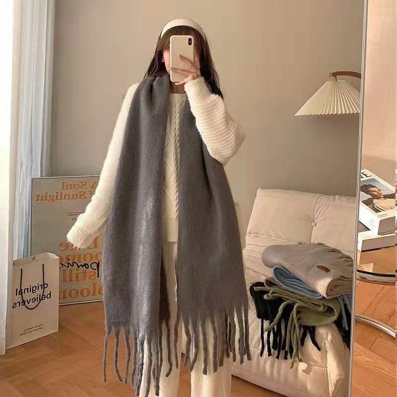Korean Mohair Scarf Women Wint - Pashmina Wrap Large recension och pris