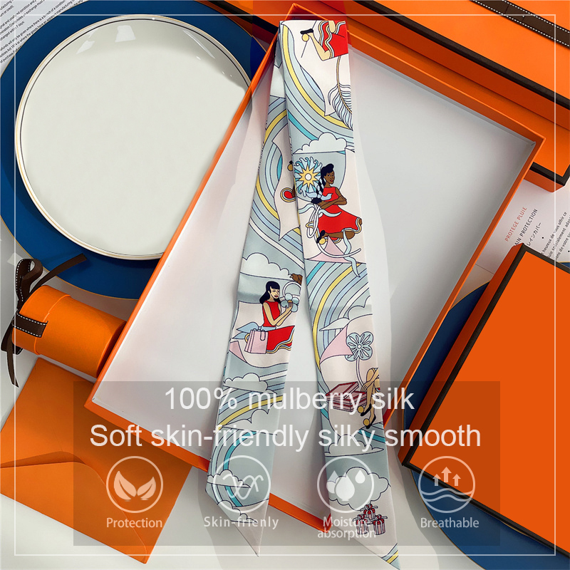 Women 100% Mulberry Silk Scarf - Ascot Neck Scarf recension och pris