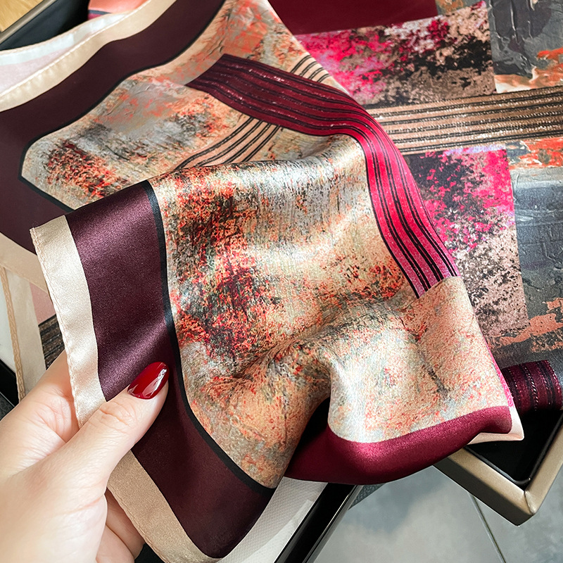 100% Real Silk Square Scarf Wo - Ascot Neck Scarf recension och pris