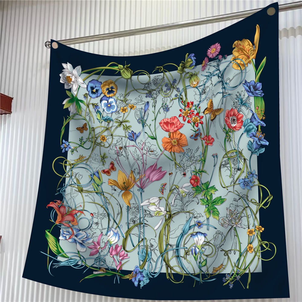 Silk Scarf Women Floral Printe - Face Scarf Mask recension och pris