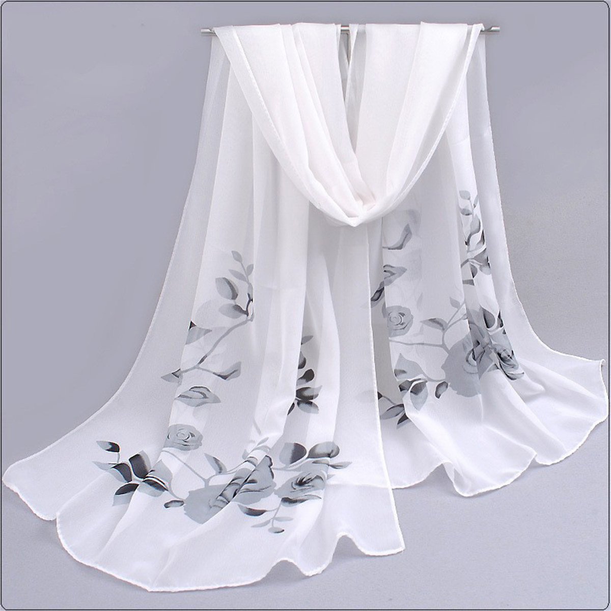 1pcs Chiffon Scarf Simple Eleg - Ascot Neck Scarf recension och pris