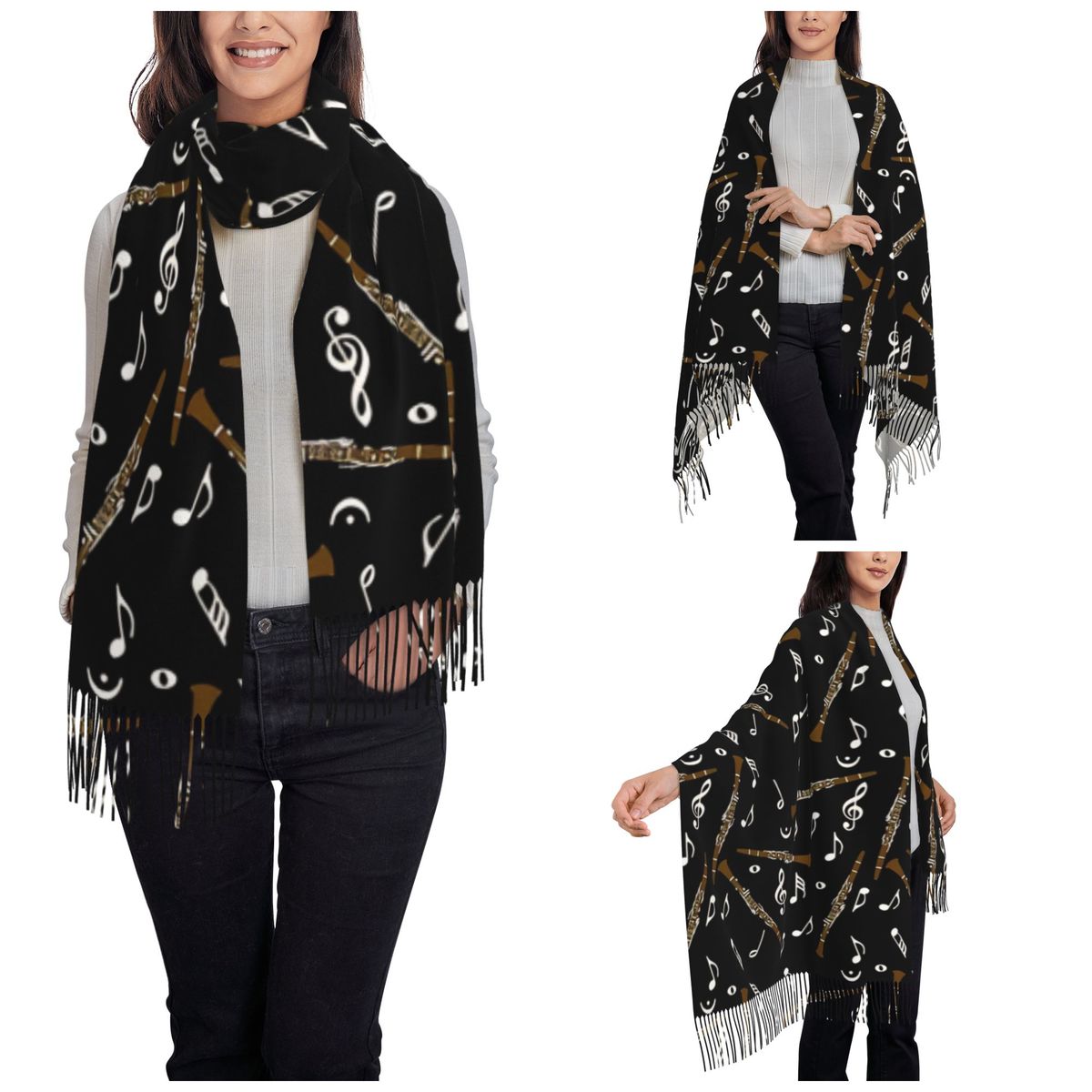 Womens Scarf with Tassel Clari - Pashmina Wrap Large recension och pris