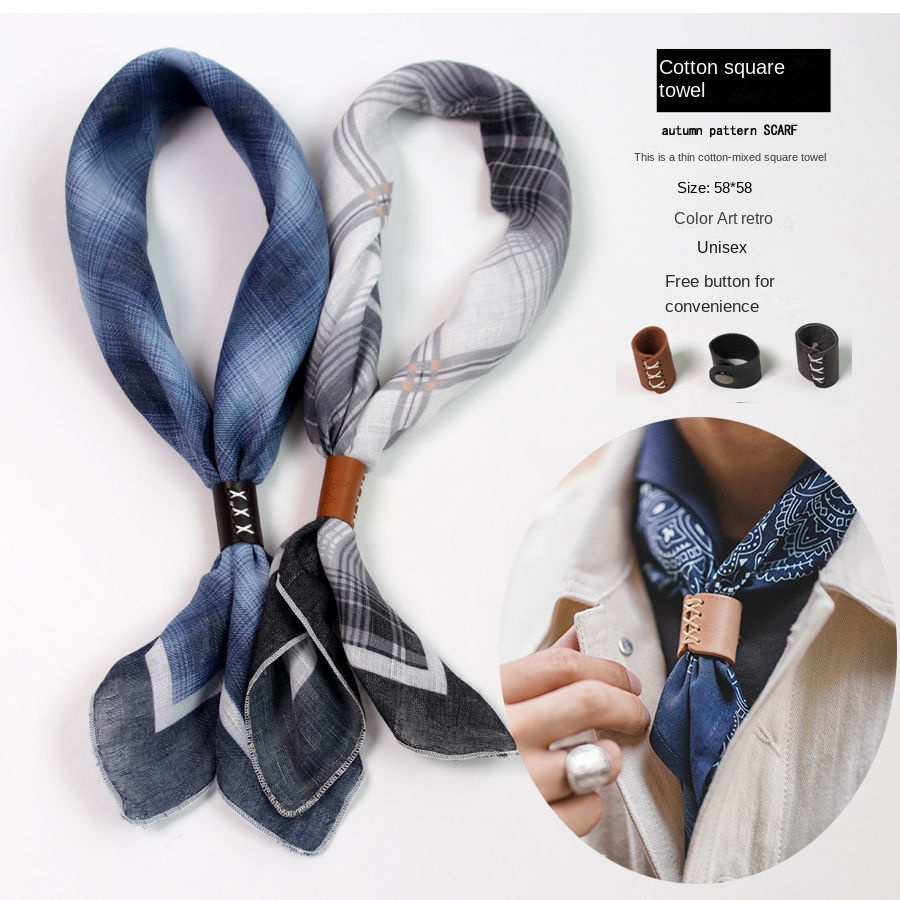 Men's Square Scarf with Button - Ascot Neck Scarf recension och pris