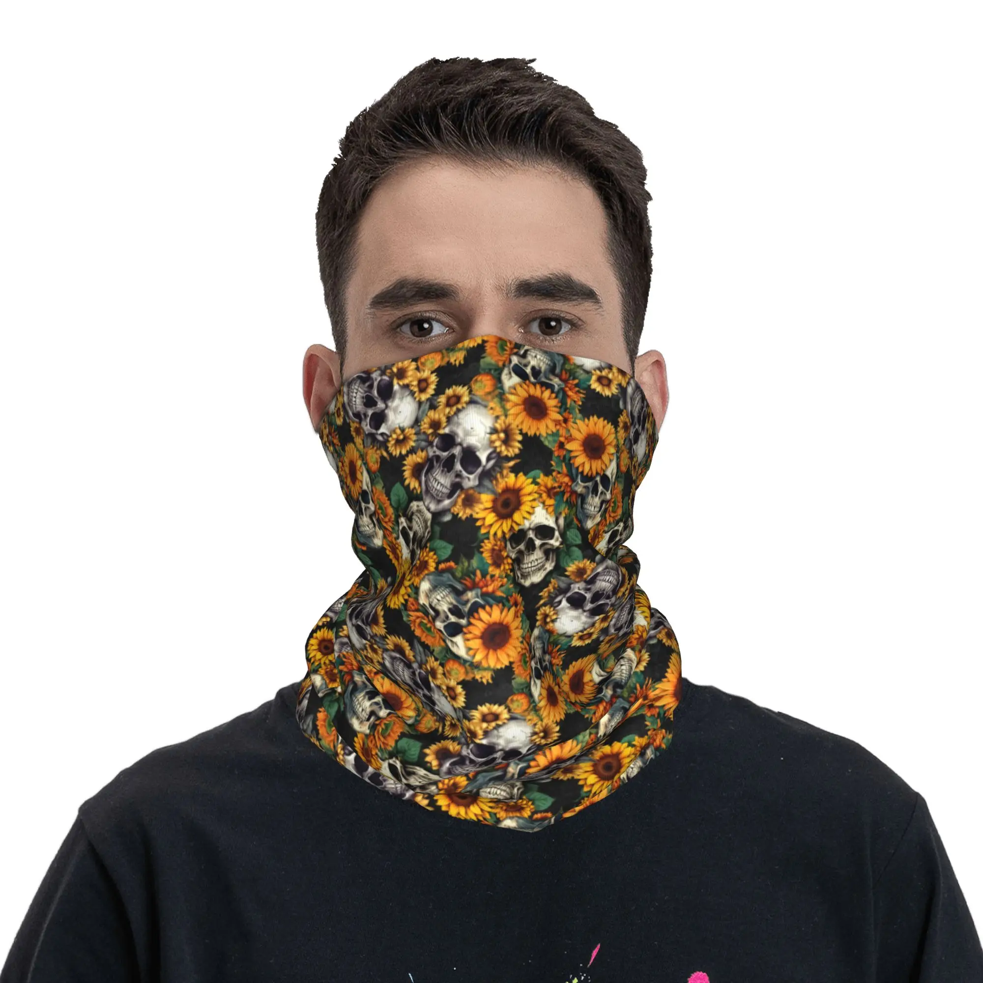 New Goth Sunflower SKull Banda - Neck Warmer Tube recension och pris